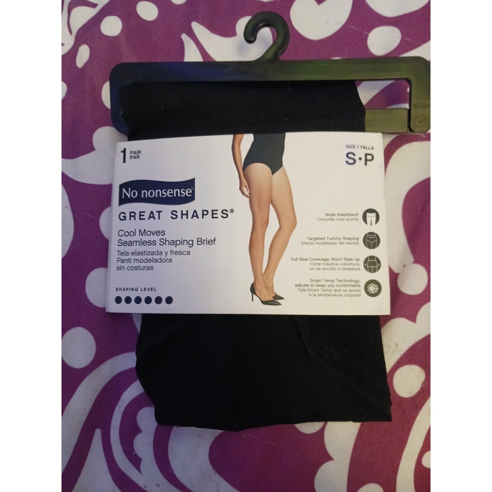 NEW No Nonsense Great Shapes Cool Moves Seamless Shaping Brief in Black, Small